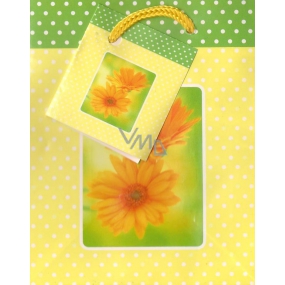 Nekupto Gift paper bag 14 x 11 x 6.5 cm Orange gerbera 1 piece 327 01