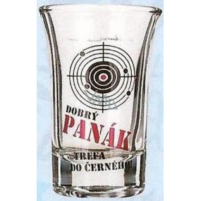 Nekupto Gifts with humor Shot glass humorous Good shot, shot in black 0.04 l