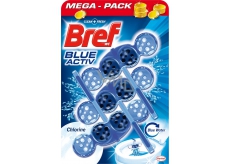 Bref Blue Aktiv Chlorine WC block for hygienic cleanliness and freshness of your toilet, colors the water in a blue shade 3 x 50 g