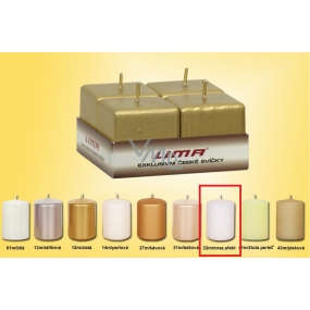 Lima Candle smooth metal frost effect cube 45 x 45 mm 4 pieces