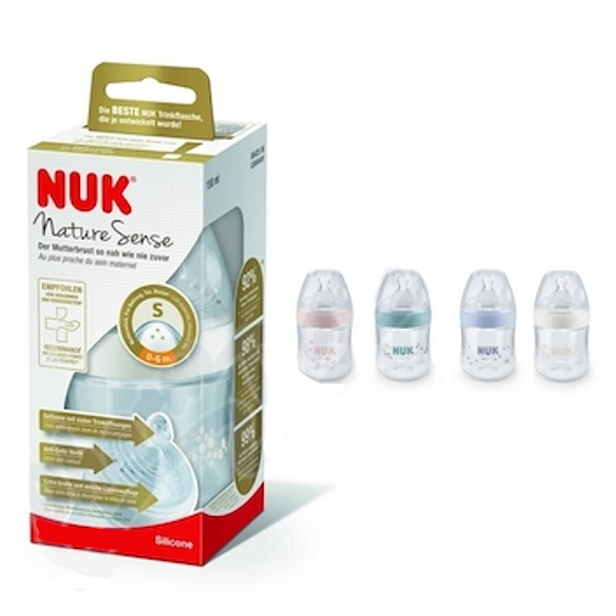 Nuk Nature Sense Bottle nursing plastic latex teat 0 - 6 months, teat size S 260 ml