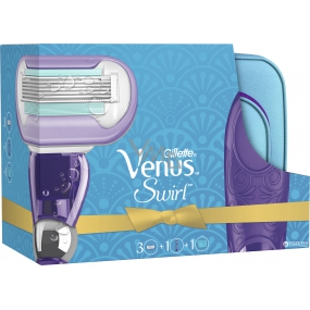 Gillette Venus Swirl razor + spare head 3 pieces + case, cosmetic set for women