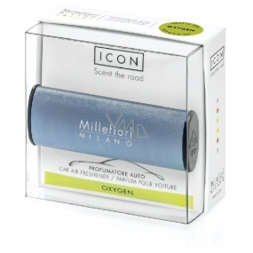 Millefiori Milano Icon Oxygen - Oxygen car fragrance Metallo blue matt smells up to 2 months 47 g