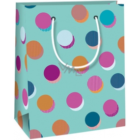 Ditipo Gift paper bag 11.4 x 6.4 x 14.6 cm turquoise, color wheels QE
