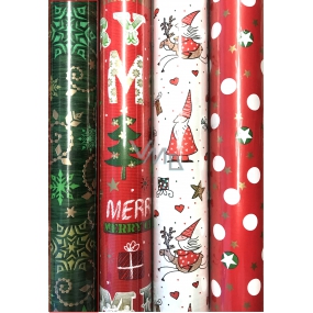 Zöwie Gift wrapping paper 70 x 150 cm Christmas green with green, gold, copper snowflakes