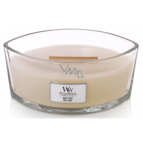 WoodWick White Honey - White honey scented candle with wooden wide wick and lid 453 g