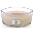WoodWick White Honey - White honey scented candle with wooden wide wick and lid 453 g