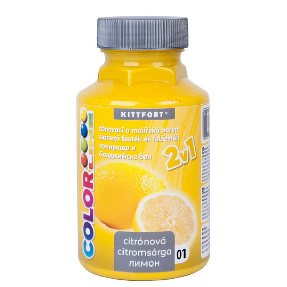 Kittfort Color Line 2in1 Liquid Tinting and Painting Paint 01 Lemon 350 g