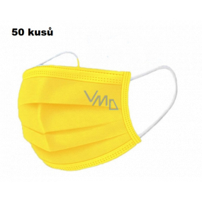 Shield 3-layer protective medical non-woven disposable, low breathing resistance 50 pieces yellow