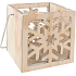 Wooden candle holder with carved snowflake 10 cm
