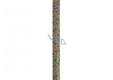 Ditipo Dárkový balicí papír 70 x 200 cm Kraft přírodní s modrými a zelenými kolečky