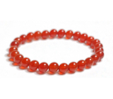 Carnelian bracelet elastic natural stone, ball 6 mm / 16-17 cm, Teach us here and now