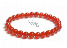 Carnelian bracelet elastic natural stone, ball 6 mm / 16-17 cm, Teach us here and now