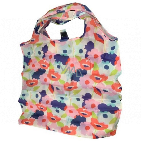 Foldable shopping bag Coloured with flowers 43 x 48 cm