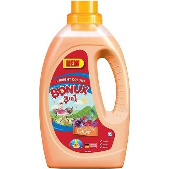 Bonux Colors Glow 3in1 liquid washing gel for coloured clothes 20 doses 1,1 l