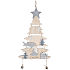 Tree with Santa for hanging Silver 17 x 39 cm
