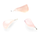 Chalcedony pink Trommel pendant natural stone M, approx. 3 cm, stone of love and joy