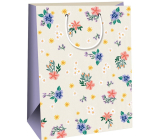 Ditipo Gift kraft bag beige 27 x 12 x 37 cm Colourful flowers
