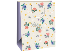 Ditipo Gift kraft bag beige 27 x 12 x 37 cm Colourful flowers