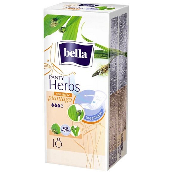 Bella Herbs Slip Sensitive Plantago hygienic panty liners 18 pieces