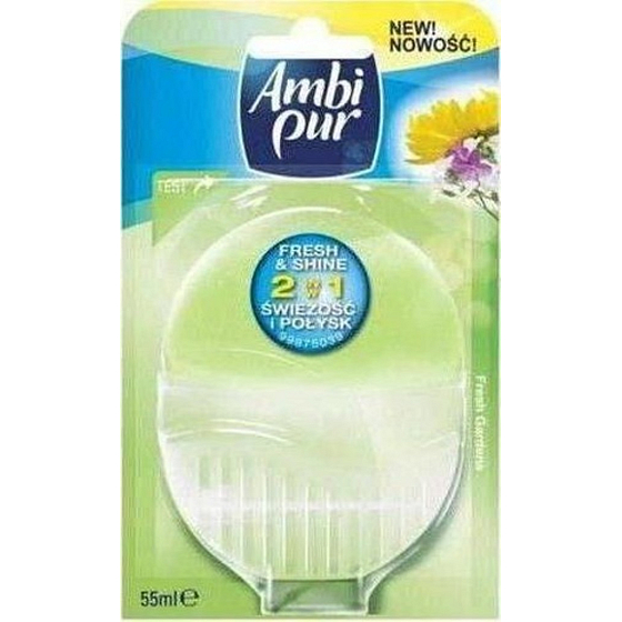 Ambi Pur Fresh & Shine 2 in 1 Fresh Gardens toilet block 55 ml