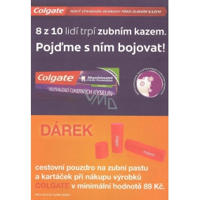 DÁREK Colgate červený obal na zubní pastu a kartáček 1 kus