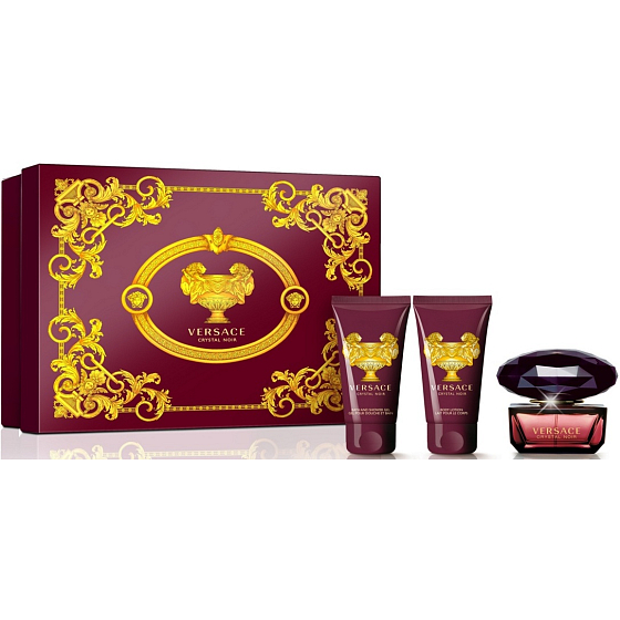 Versace Crystal Noir eau de toilette 50 ml + body lotion 50 ml + shower gel 50 ml, gift set