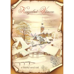 Nekupto Postcard Magical Christmas brown, cottages
