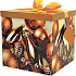 Angel Folding gift box with ribbon and name tag folding Christmas gold 25 x 25 x 25 cm