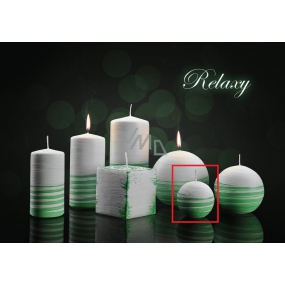 Lima Aromatic spiral Relay candle white - green ball 60 mm 1 piece