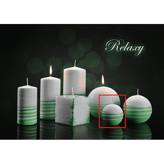 Lima Aromatic spiral Relay candle white - green ball 60 mm 1 piece