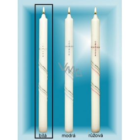 Lima Church Baptism - St. Communion candle with zircons white 25 x 360 mm 1 piece