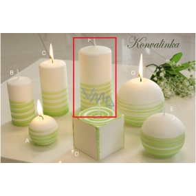 Lima Aromatic spiral Lily of the valley candle white - green cylinder 70 x 150 mm 1 piece
