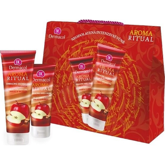 Dermacol Aroma Ritual Apple with cinnamon shower gel 250 ml + hand cream 100 ml, cosmetic set