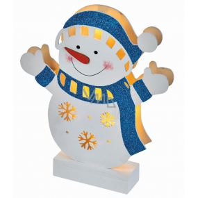 Emos Lighting wooden snowman 23 × 4 × 26.5 cm, 5 LEDs, warm white