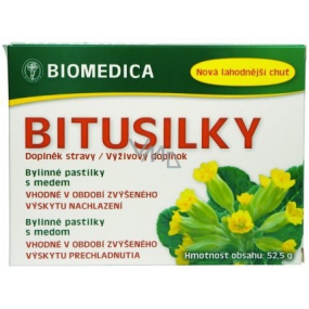 Biomedica Bitusilky herbal lozenges with honey and vitamin C, suitable for periods of increased colds food supplement 15 pieces