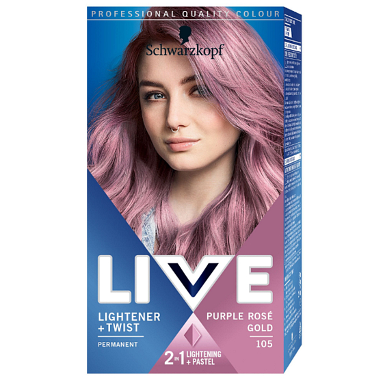 Schwarzkopf Live Lightener & Twist Hair Color 105 Purple Rose Gold