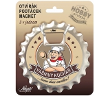 Nekupto Hobby 3-in-1 opener, coaster, magnet Passionate Cook 10 cm