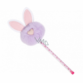 Albi Ballpoint pen with pompom Purple bunny