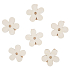 Wooden flowers with pin 4 cm 6 pieces