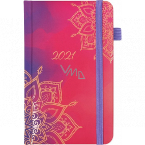 Albi Diary 2022 Pocket diary with rubber band Mandala 15 x 9,5 x 1,3 cm