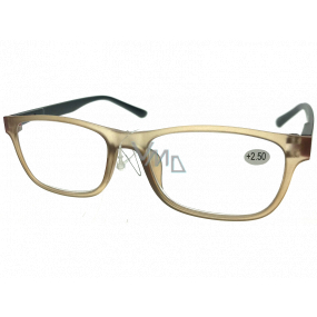 Berkeley Reading glasses +2.5 plastic light brown, black sides 1 piece MC2184