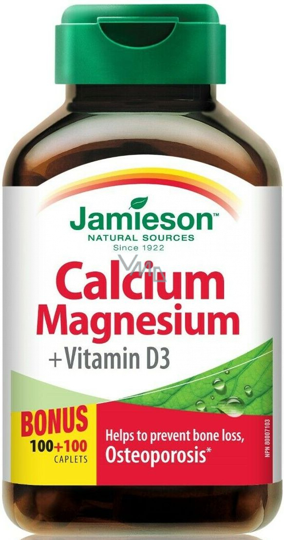 Jamieson Calcium Magnesium and vitamin D3, a dietary supplement with