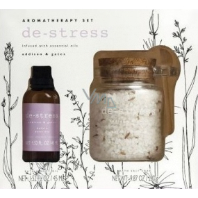 Somerset Toiletry Aromatherapy Anti-stress Lavender, Chamomile, Lemongrass body and bath oil 45 ml + bath salt 280 g, cosmetic set