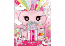 Grace Cole Glitter Fairies sleeping mask + colored crayons + fragrant pillow spray 50 ml + bath foam 50 ml, cosmetic set for children