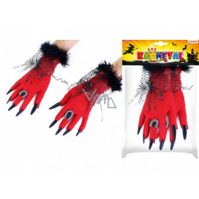 Rappa Halloween Red gloves for adults 1 pair