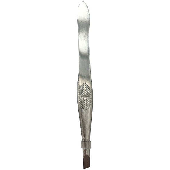 Tweezers silver oblique 8 cm
