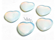 Opalite Hmatka, healing gemstone in the shape of a heart synthetic stone 3 cm 1 piece, stone of wishes and hope