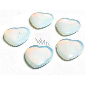 Opalite Hmatka, healing gemstone in the shape of a heart synthetic stone 3 cm 1 piece, stone of wishes and hope