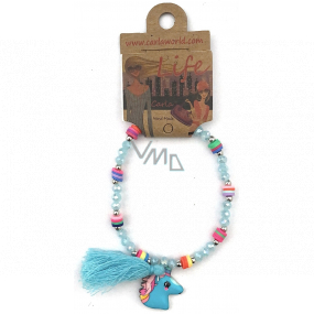 Albi Jewelry bracelet made of beads Unicorn head protection, purity, tassel protection, energy 1 piece different colors